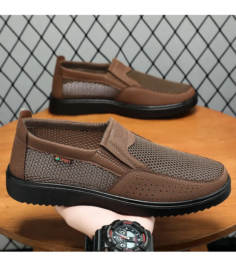 FlexKnit Pro – Åndbare slip-on-vandresko i mesh til mænd | Ultralette komfortable sneakers