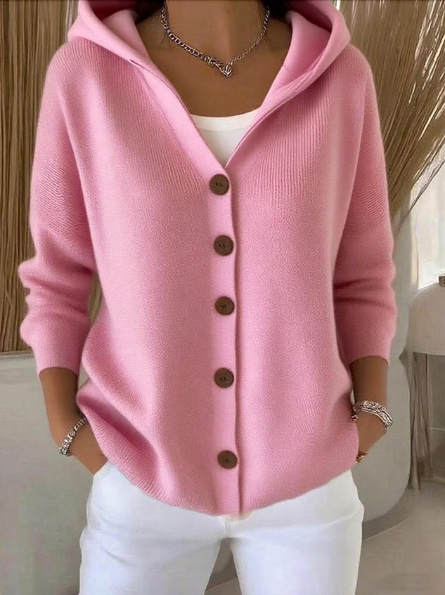 Comfy™ – Dame Cardigan i Bomuld med Lang Ærme