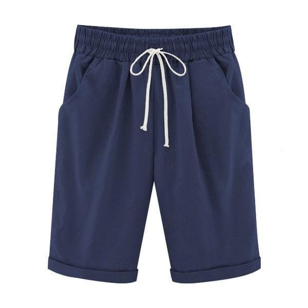 Elastiske Sommer Shorts i Bomuld & Hør