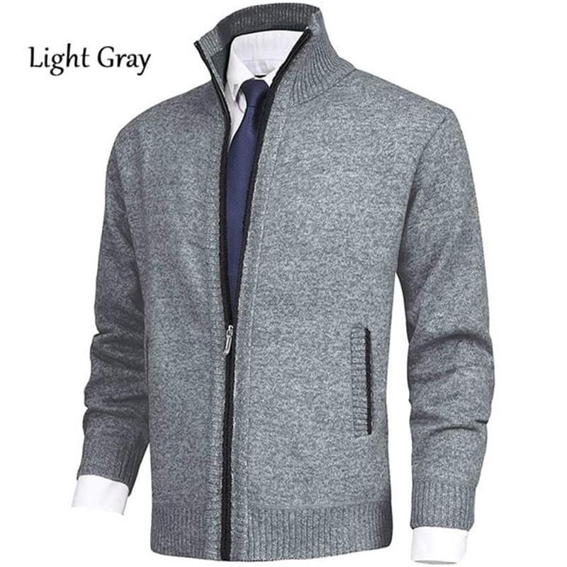 Solid™ – Herre Cardigan med Stående Krave