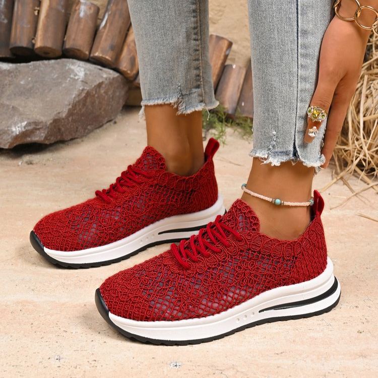 Letvægts Mesh Sneakers med Snørebånd