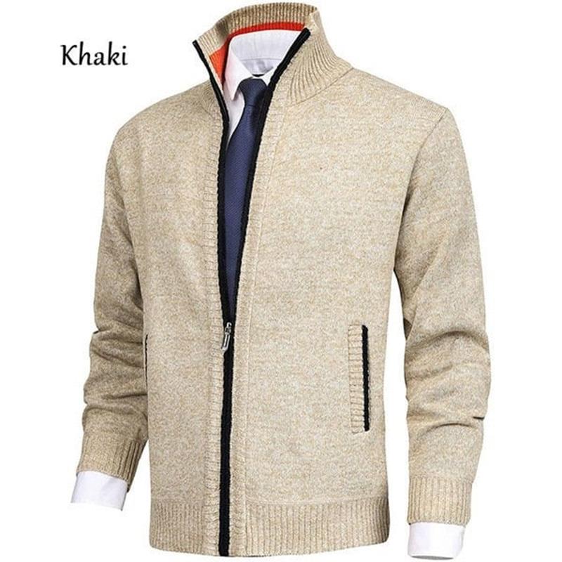 Solid™ – Herre Cardigan med Stående Krave