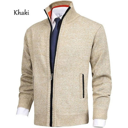 Solid™ – Herre Cardigan med Stående Krave