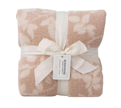 Berkshire Botanical Vine Wearable Sherpa Throw Blanket with Pockets