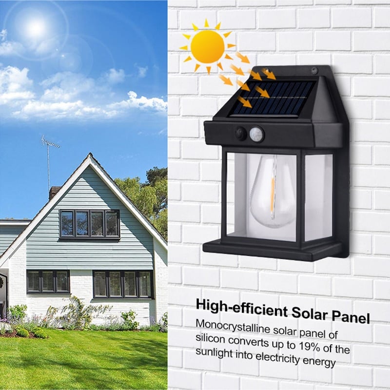 Udendørs Solcelle Væglampe med Sensor – Vandtæt LED