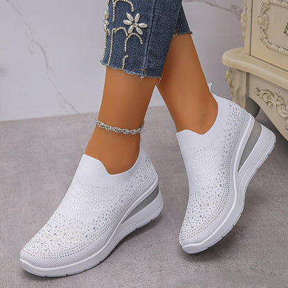 Wedge Sneakers med Krystaller | Luksus & Ortopædisk Komfort