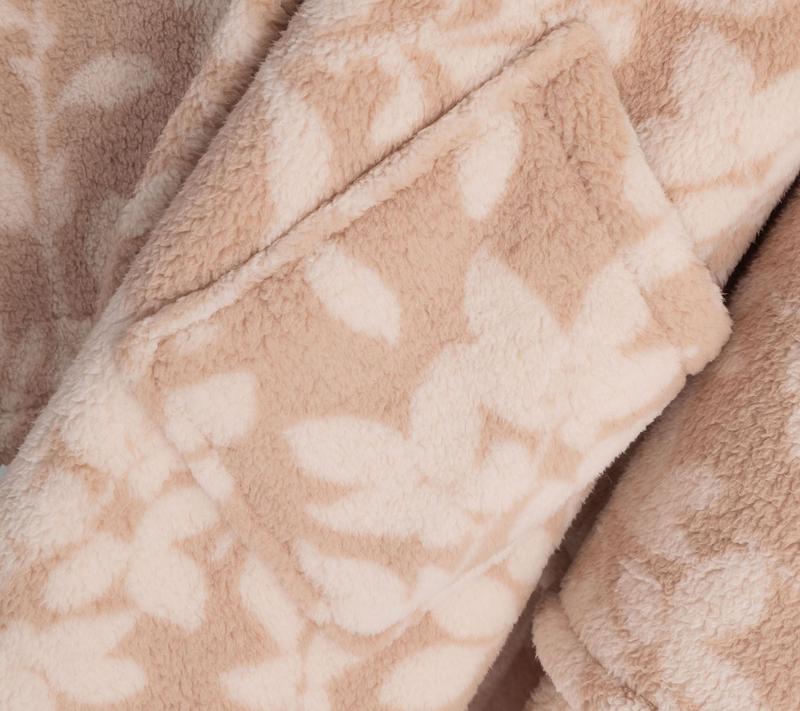 Berkshire Botanical Vine Wearable Sherpa Throw Blanket with Pockets