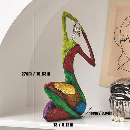 Abstrakt Farverig Kvinde – Dekorativ Figur