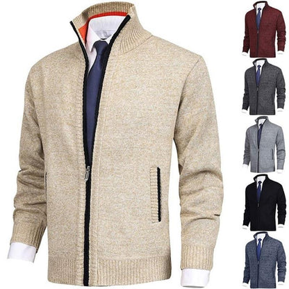 Solid™ – Herre Cardigan med Stående Krave