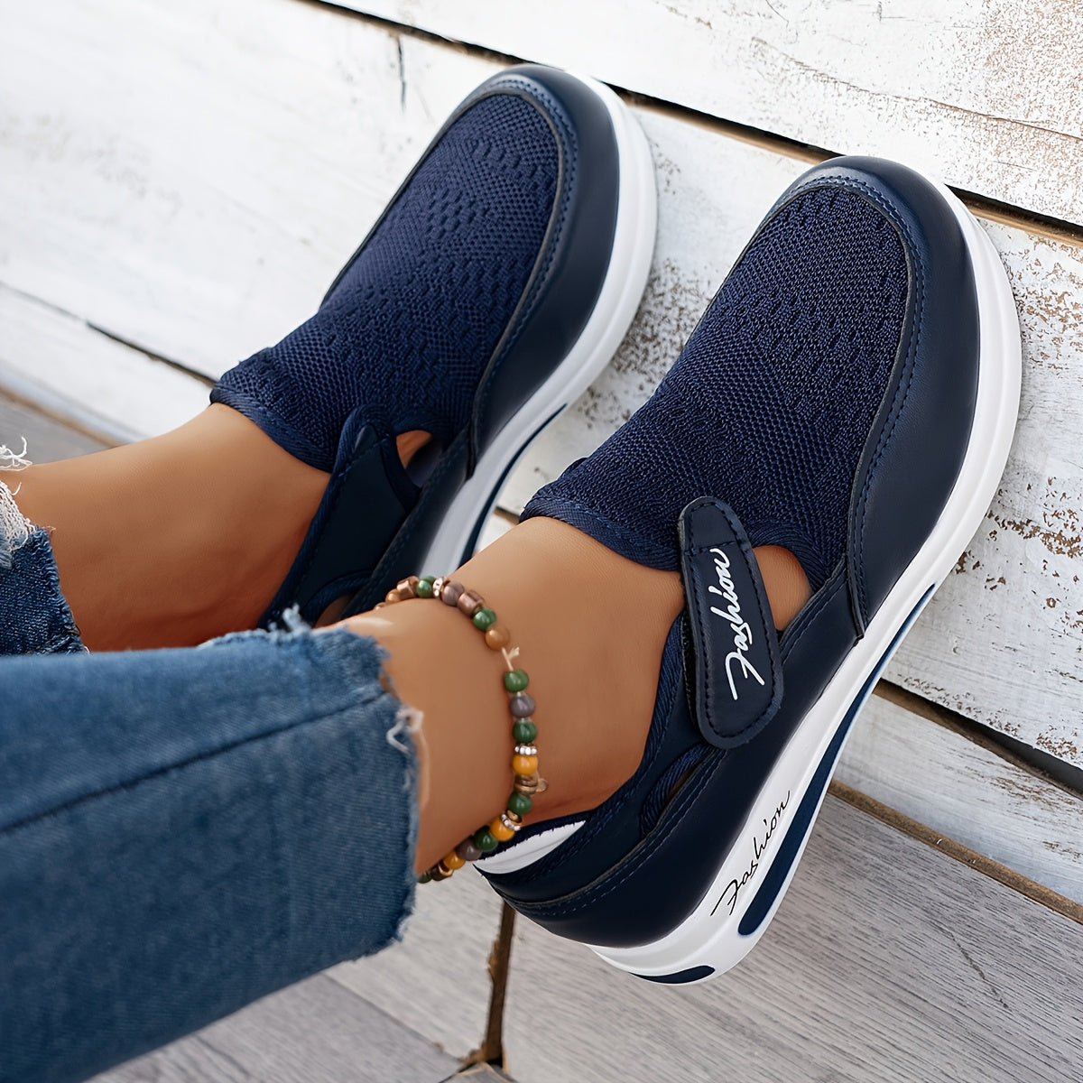 Åndbare Sneakers med Velcrolukning | Ortopædisk Komfort