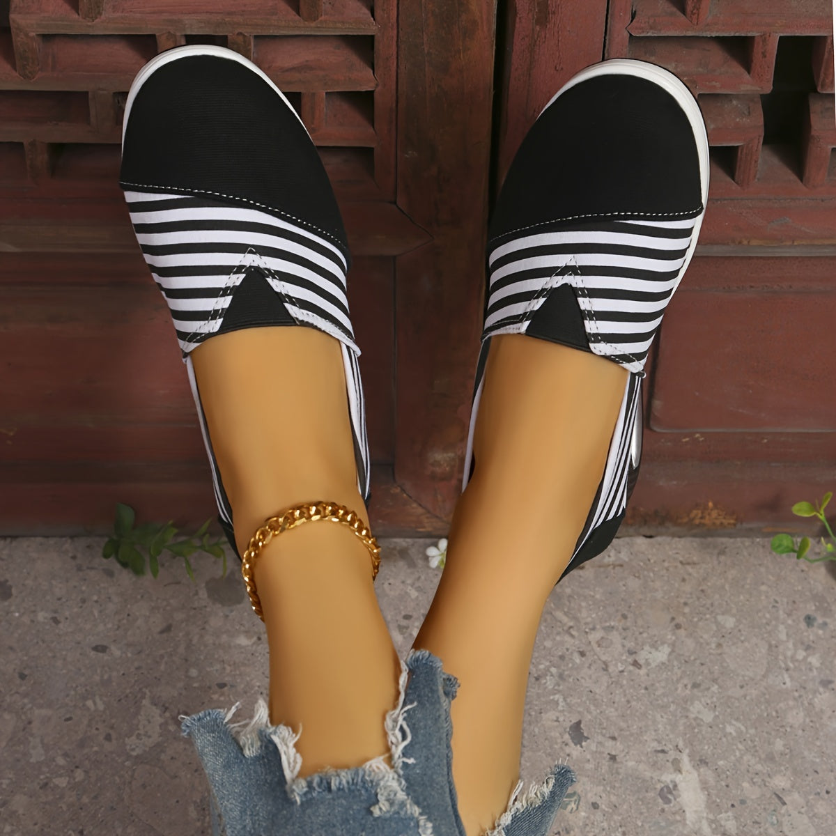 Stribede Slip-on Sneakers | Stil & Smertefri Komfort