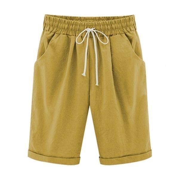 Elastiske Sommer Shorts i Bomuld & Hør