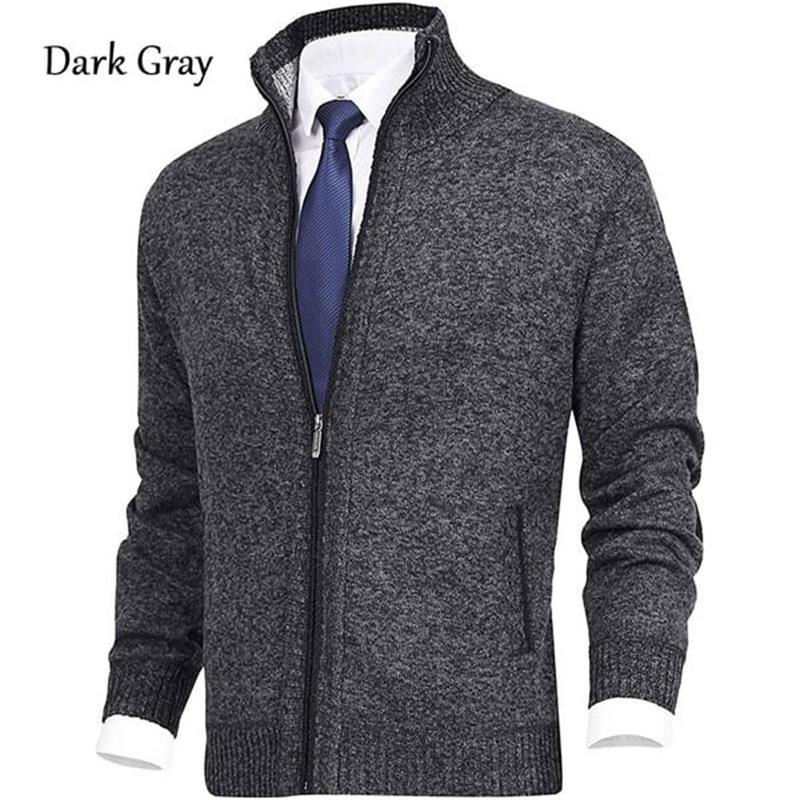 Solid™ – Herre Cardigan med Stående Krave