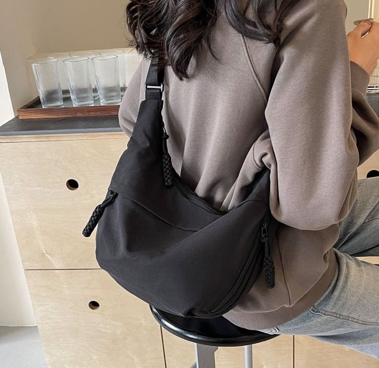 Stilfuld Nylon Crossbody Hobo Taske