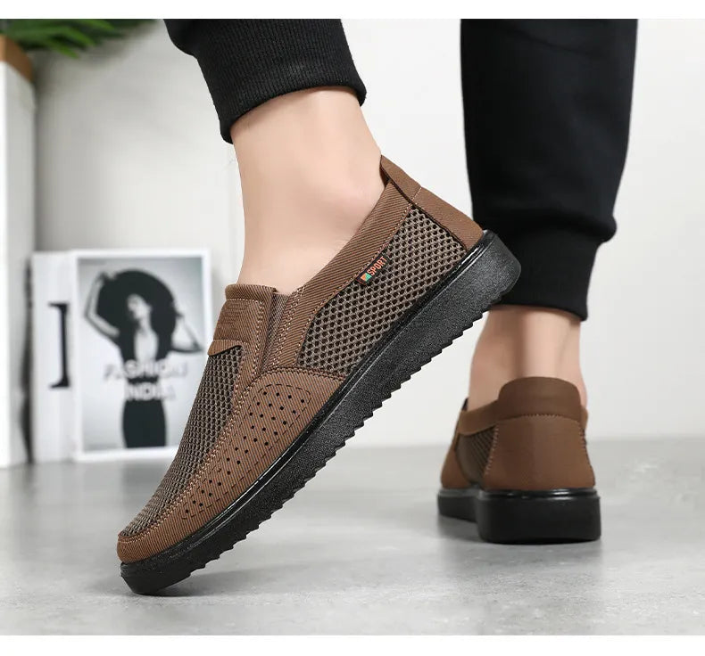 FlexKnit Pro – Åndbare slip-on-vandresko i mesh til mænd | Ultralette komfortable sneakers
