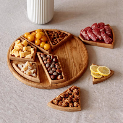 Puzzle Serveringsbakke i Træ med Aftagelige Rum