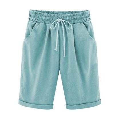Elastiske Sommer Shorts i Bomuld & Hør