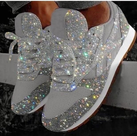 Platform Sneakers med Pailletter | Stil & Ortopædisk Komfort