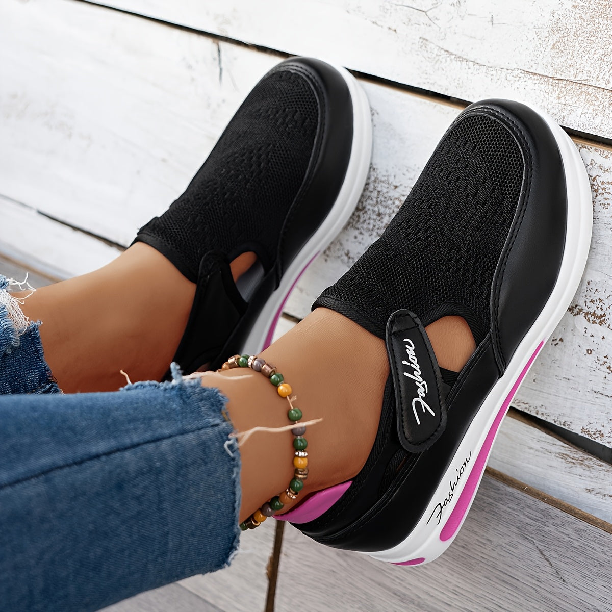 Åndbare Sneakers med Velcrolukning | Ortopædisk Komfort
