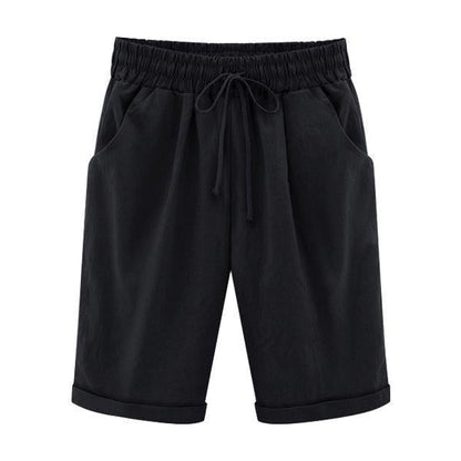 Elastiske Sommer Shorts i Bomuld & Hør
