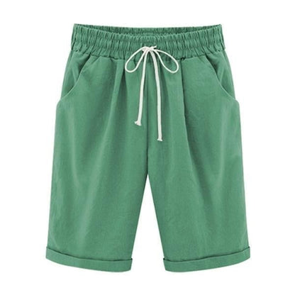Elastiske Sommer Shorts i Bomuld & Hør