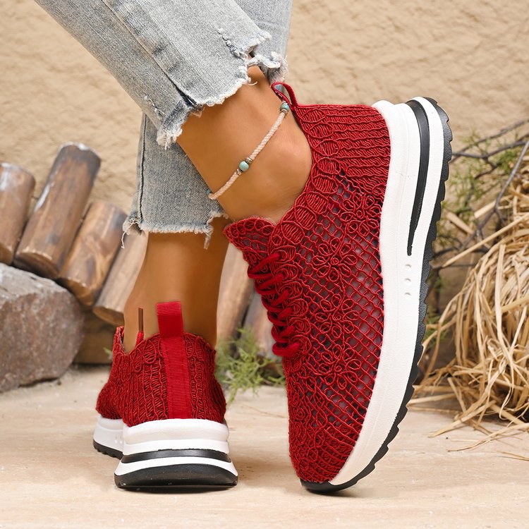 Letvægts Mesh Sneakers med Snørebånd