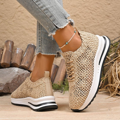 Letvægts Mesh Sneakers med Snørebånd