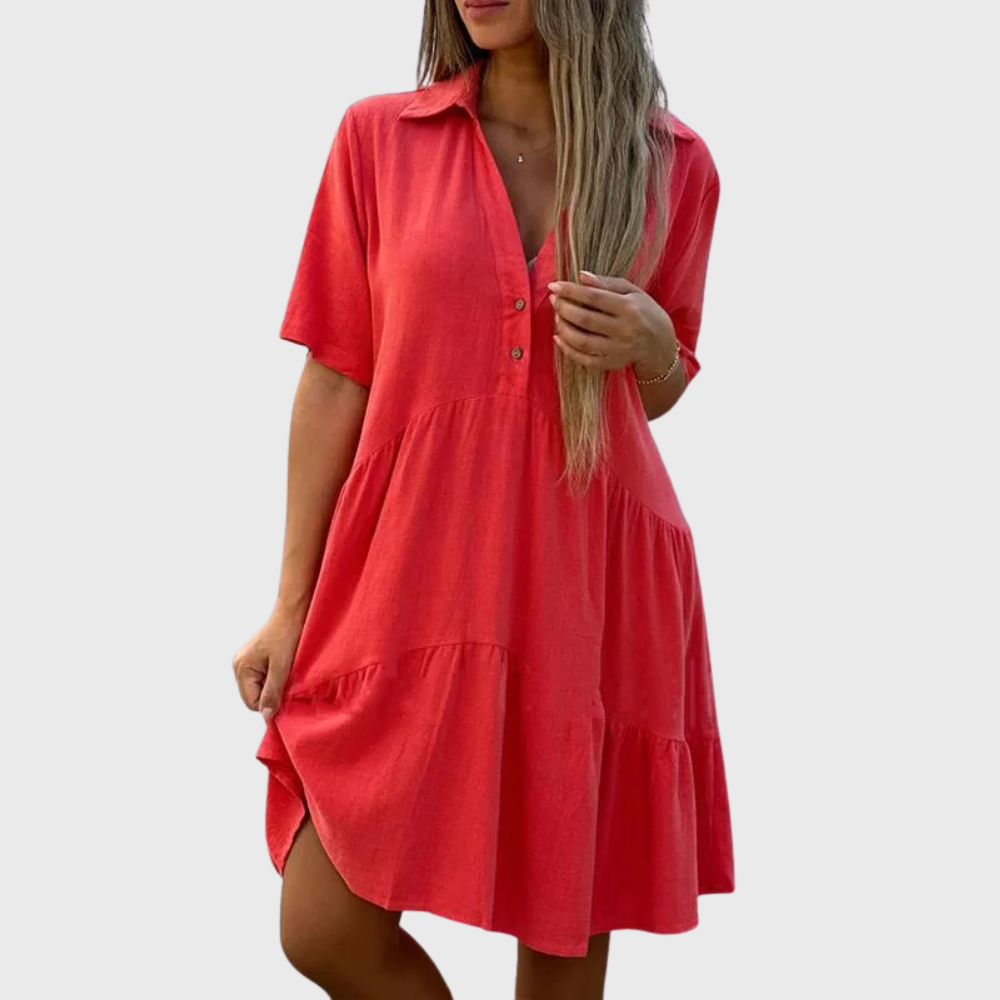 Liora™ – Casual Kjole i Bomuld og Linned