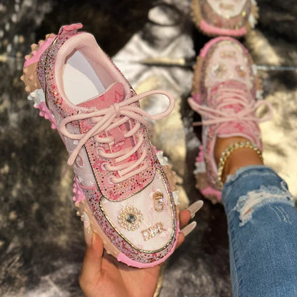 LuxeGlow Rhinestone Elite Sneakers