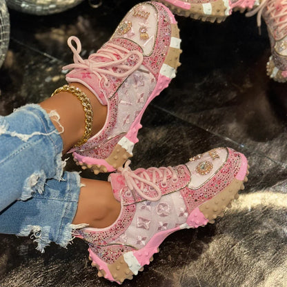 LuxeGlow Rhinestone Elite Sneakers