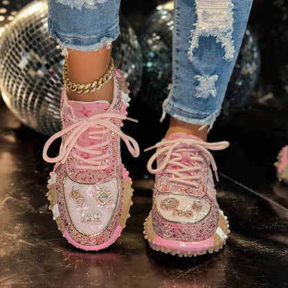 LuxeGlow Rhinestone Elite Sneakers
