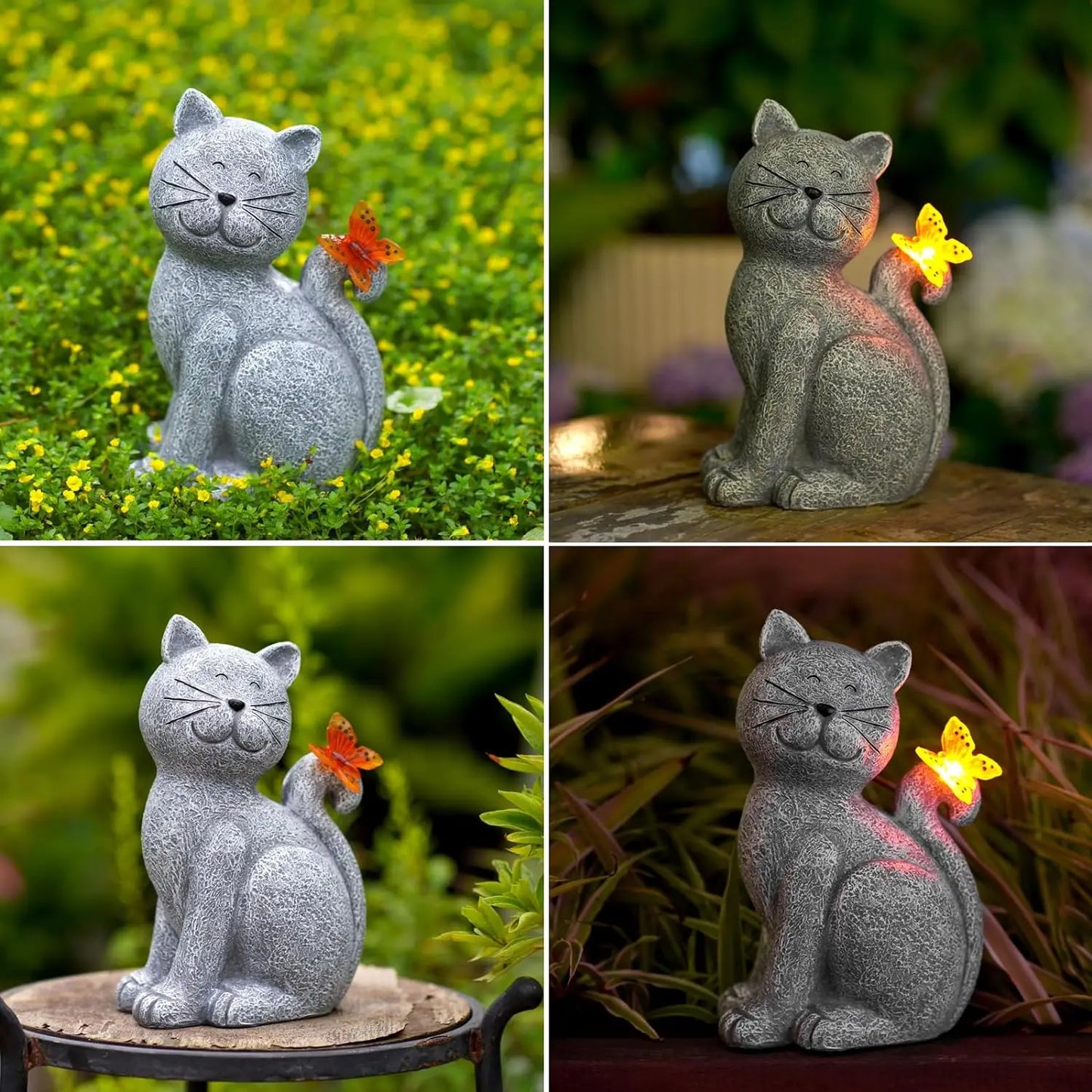 WhiskerGlow™ – Solcelle Kattefigur med Lys