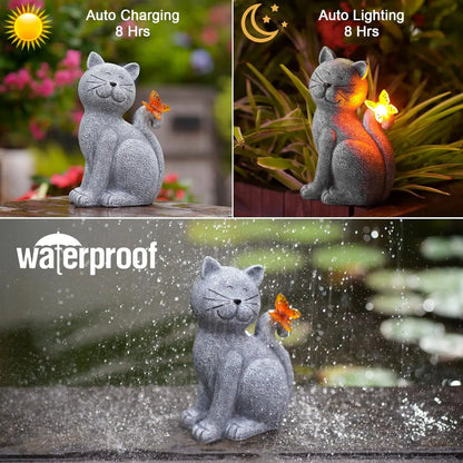 WhiskerGlow™ – Solcelle Kattefigur med Lys
