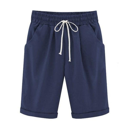 Elastiske Sommer Shorts i Bomuld & Hør