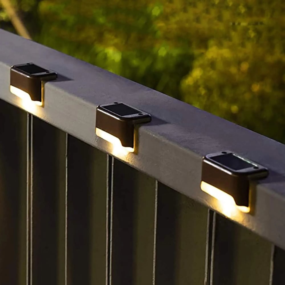 Solar Deck Lights – Vandtætte Solcellelamper til Udendørs Brug (4 stk.)