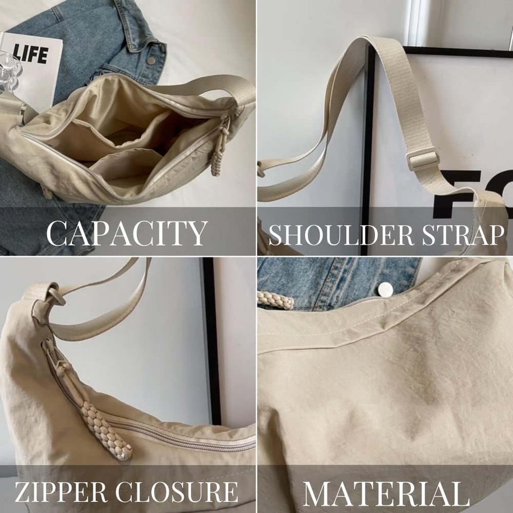 Stilfuld Nylon Crossbody Hobo Taske
