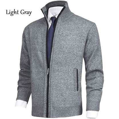 Solid™ – Herre Cardigan med Stående Krave
