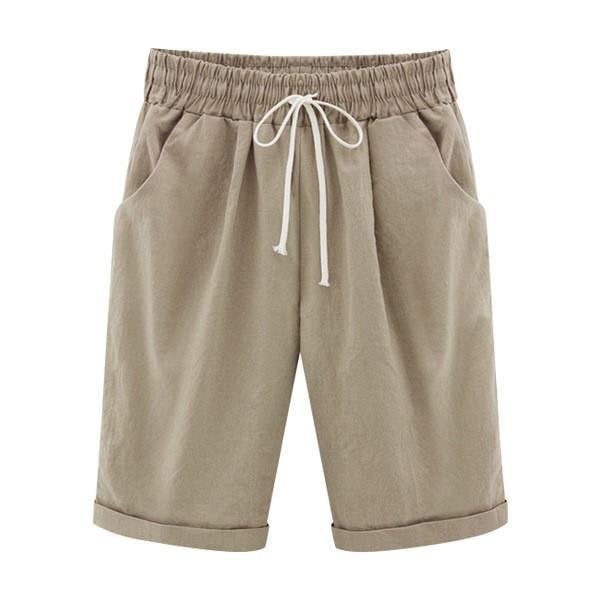 Elastiske Sommer Shorts i Bomuld & Hør