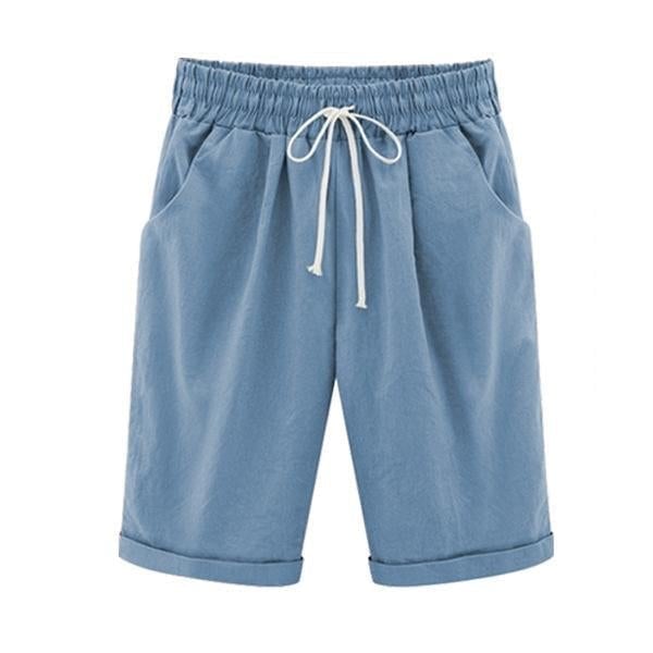 Elastiske Sommer Shorts i Bomuld & Hør