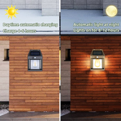 Udendørs Solcelle Væglampe med Sensor – Vandtæt LED