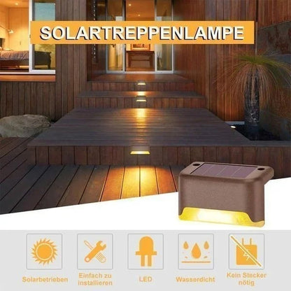 Solar Deck Lights – Vandtætte Solcellelamper til Udendørs Brug (4 stk.)