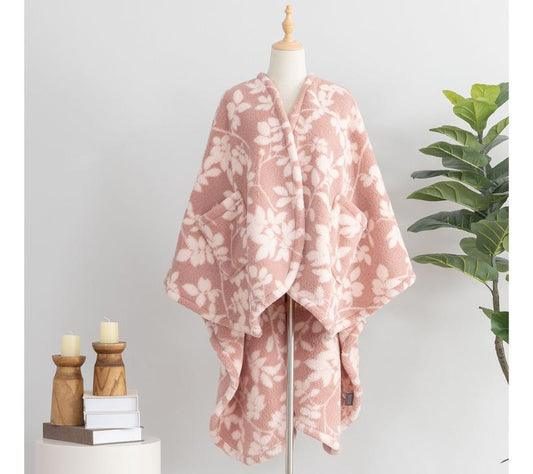 Berkshire Botanical Vine Wearable Sherpa Throw Blanket with Pockets