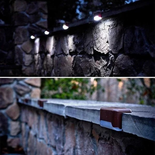Solar Deck Lights – Vandtætte Solcellelamper til Udendørs Brug (4 stk.)