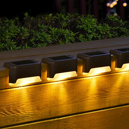 Solar Deck Lights – Vandtætte Solcellelamper til Udendørs Brug (4 stk.)