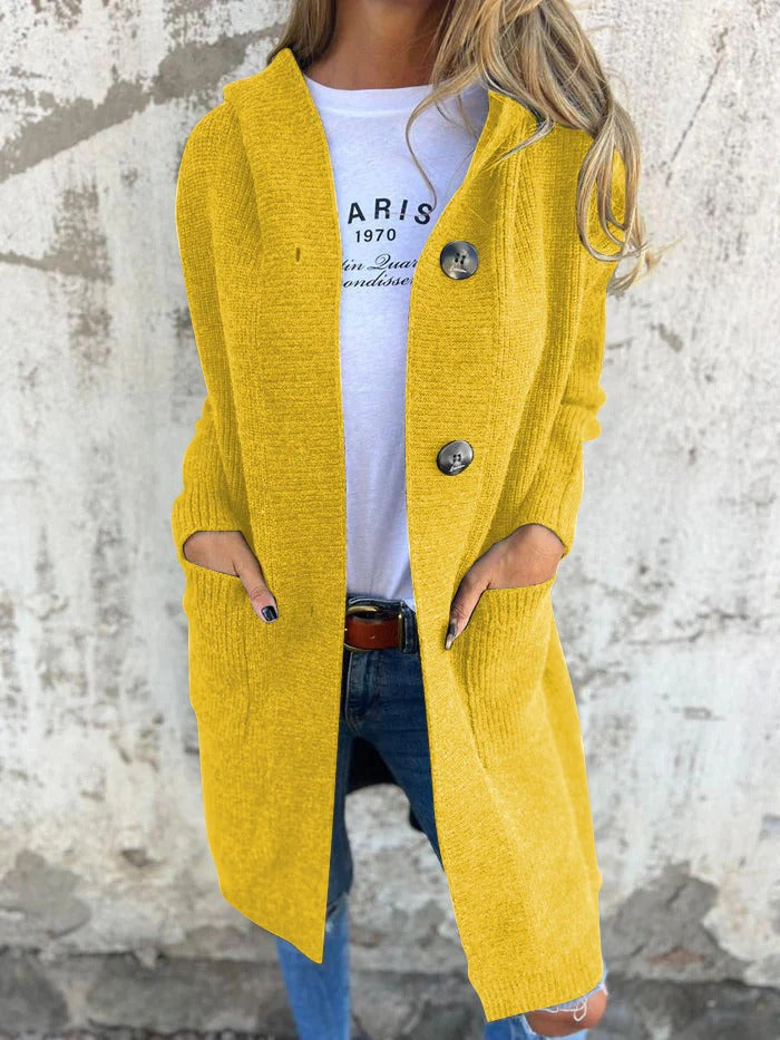 Claudine™ – Dame Hætte Strikcardigan
