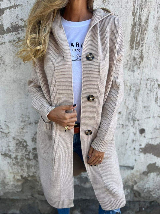 Claudine™ – Dame Hætte Strikcardigan