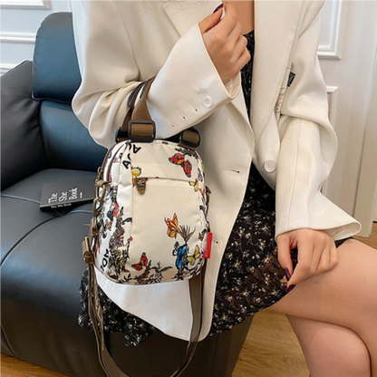 Dame Skuldertaske med Print & Flere Rum