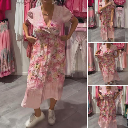 Damekjole – Lang & Elegant med Blomsterprint