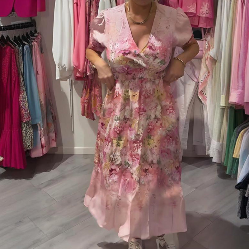 Damekjole – Lang & Elegant med Blomsterprint