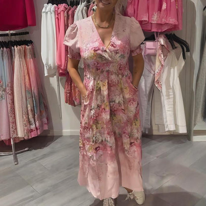 Damekjole – Lang & Elegant med Blomsterprint